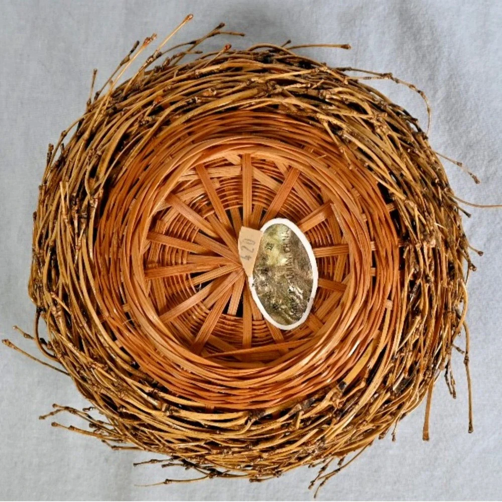 Vintage Birds Nest Basket Medium Decorative Nature Basket 6-1/2